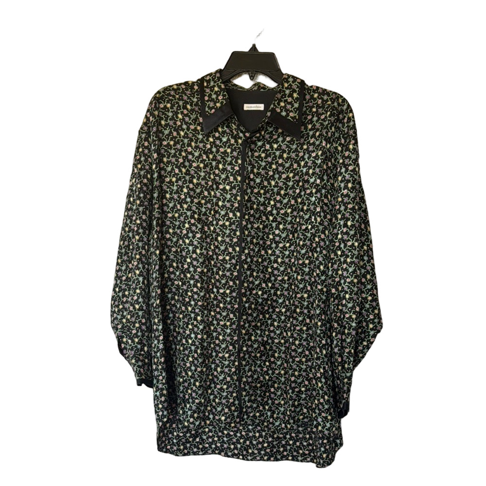 Black Green Button Down Shirt